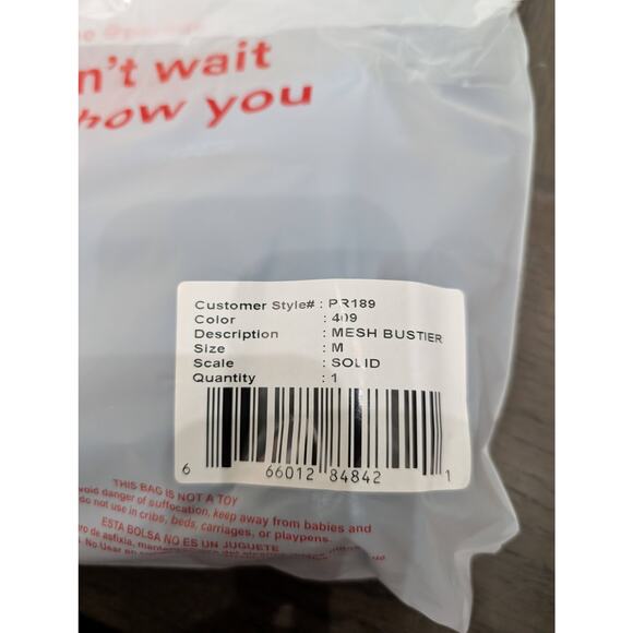 NWT Your Parade Silky Mesh Comfort Bustier | Silky Mesh size-M - Picture 4 of 4